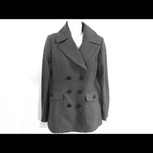 BCBG Grey Peacoat, size XS